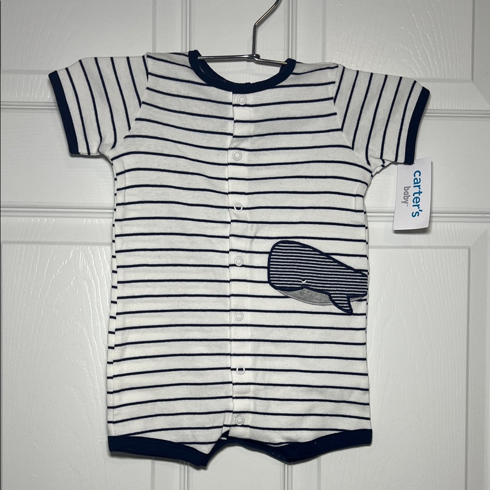 Carter's Baby Boys' Whale Snap-Up Romper